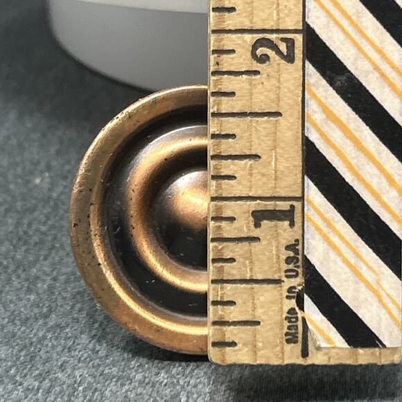 45pc Lot Old Copper Tone Metal Cabinet Knobs Drawer Pulls Concentric Ring Design - Picture 5 of 9